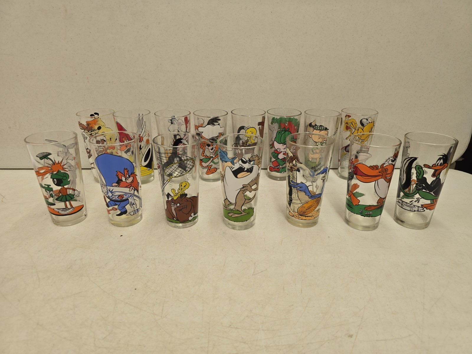 Vintage 1976 Pepsi Warner Bros Looney Toon Interactive Glass Set Of 15