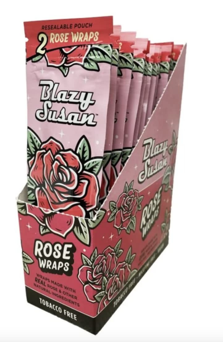 Authentic Blazy Susan Rose Pre-Rolls Wraps Made with Real Rose | Full Box 25cts