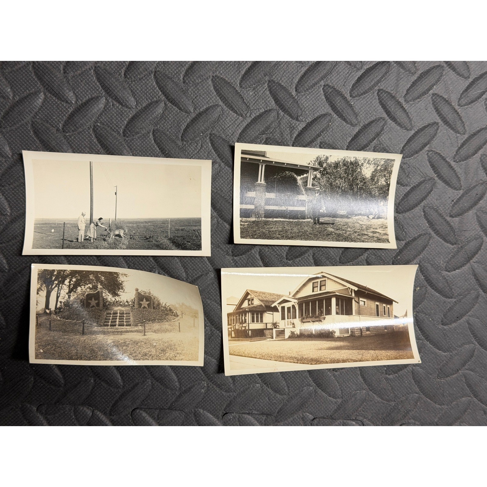Vintage Photographs Lot 4 pc Americana Family Landscape 30s Black White Snapshot