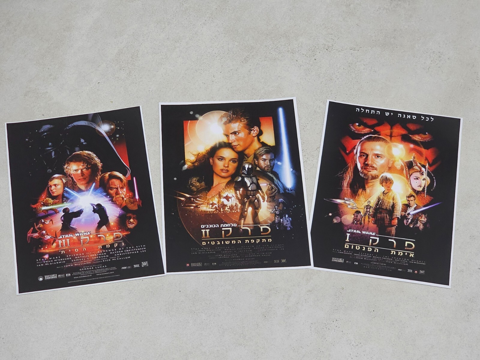 3 x Star Wars Mini Poster Hebrew Israel A5 SIZE 6