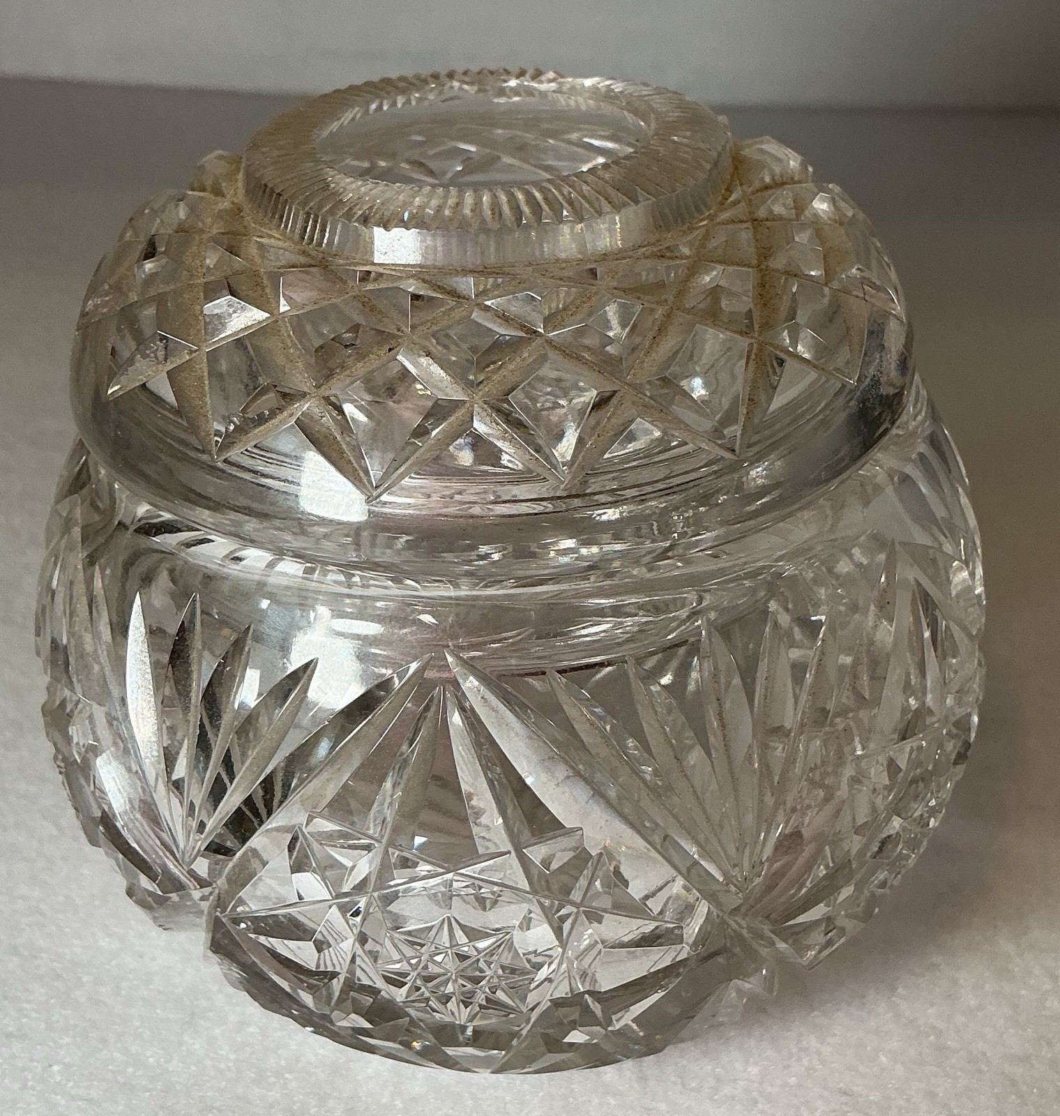Antique ABP Brilliant Period Cut Glass Ladies Hair Receiver