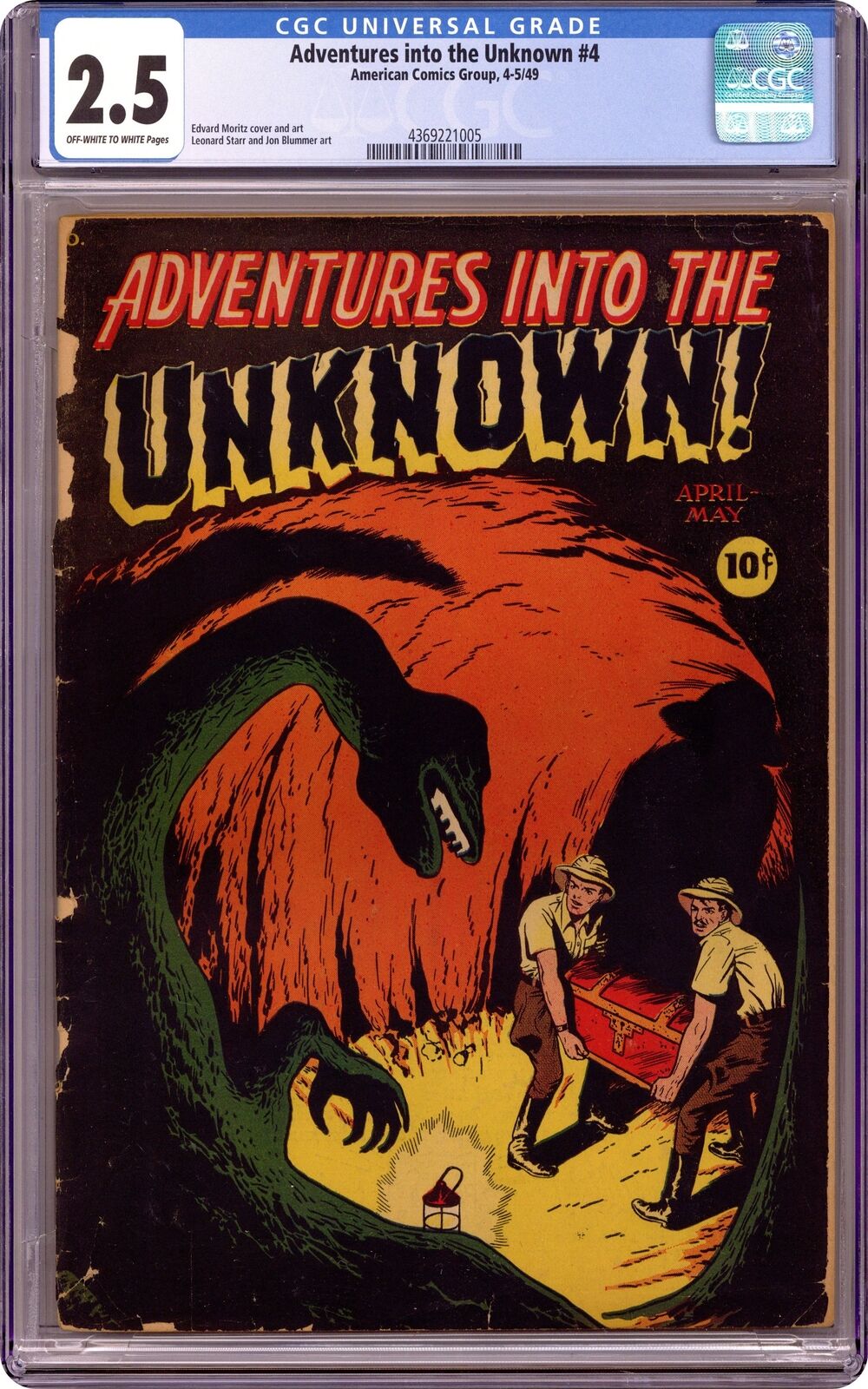 Adventures into the Unknown #4 CGC 2.5 1949 4369221005