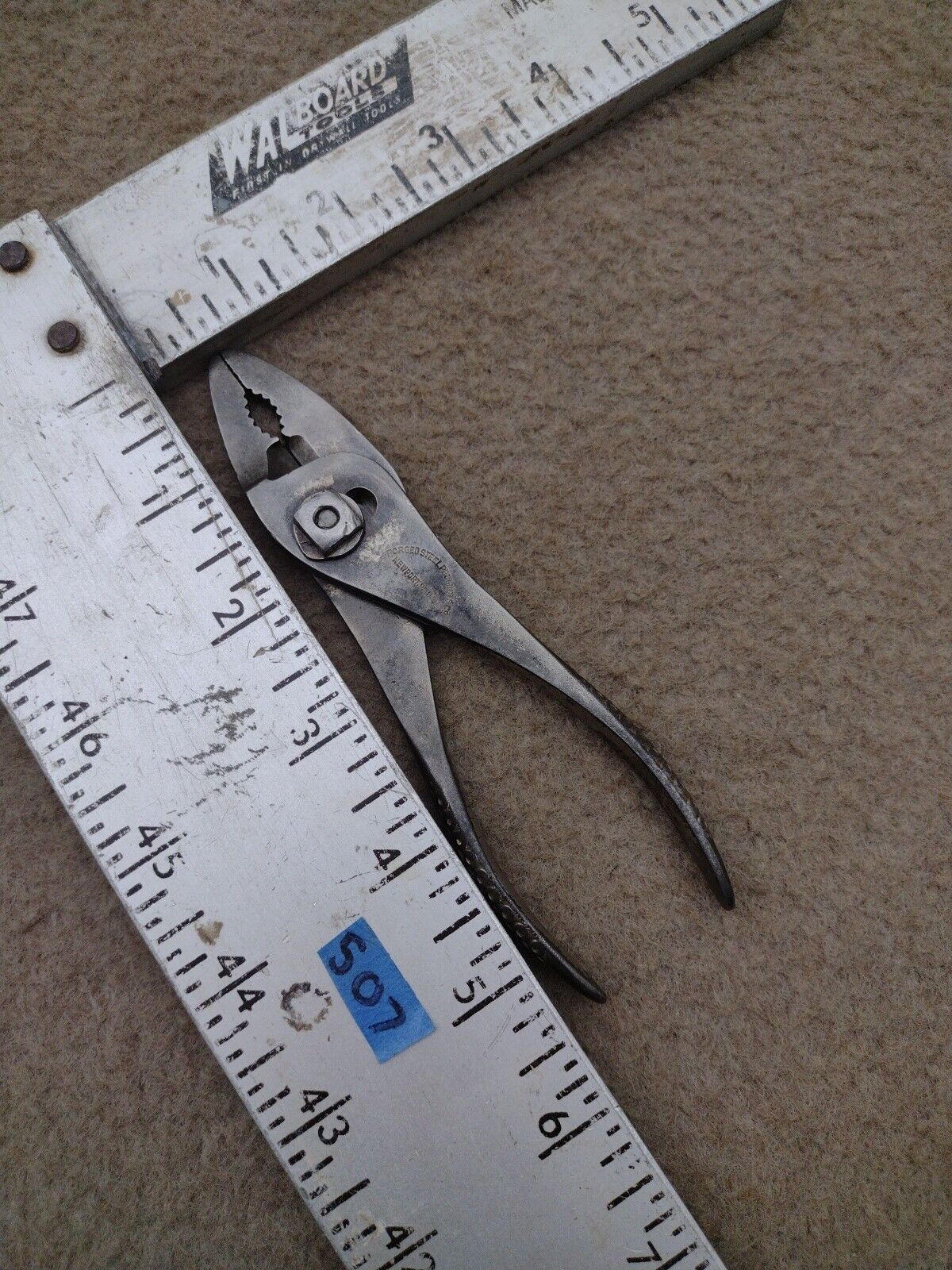 Forged Steel Products Co Vacuum Grip Slip Joint Pliers No. 65 Thin Nose USA Made
