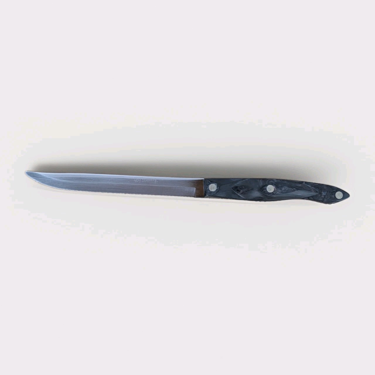 Cutco 1729 DD Serrated Carving Knife Black Pearl Handle Made in USA Vintage 1990