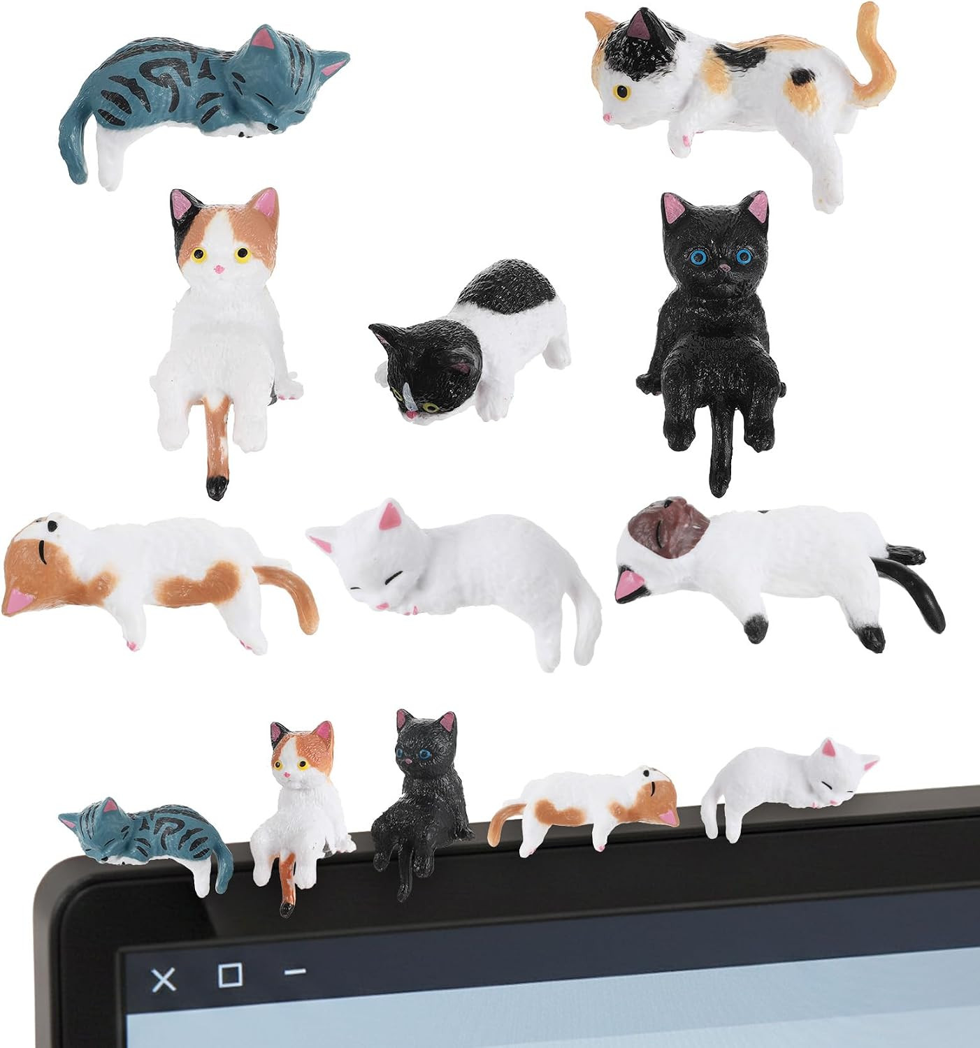 8Pcs Cute Cat Desk Accessories, Resin Mini Cat Desk Figurines for Monitor, Car D 8Pcs Cute Cat Desk Accessories, Resin Mini Cat Desk Figurines for Monitor, Car D