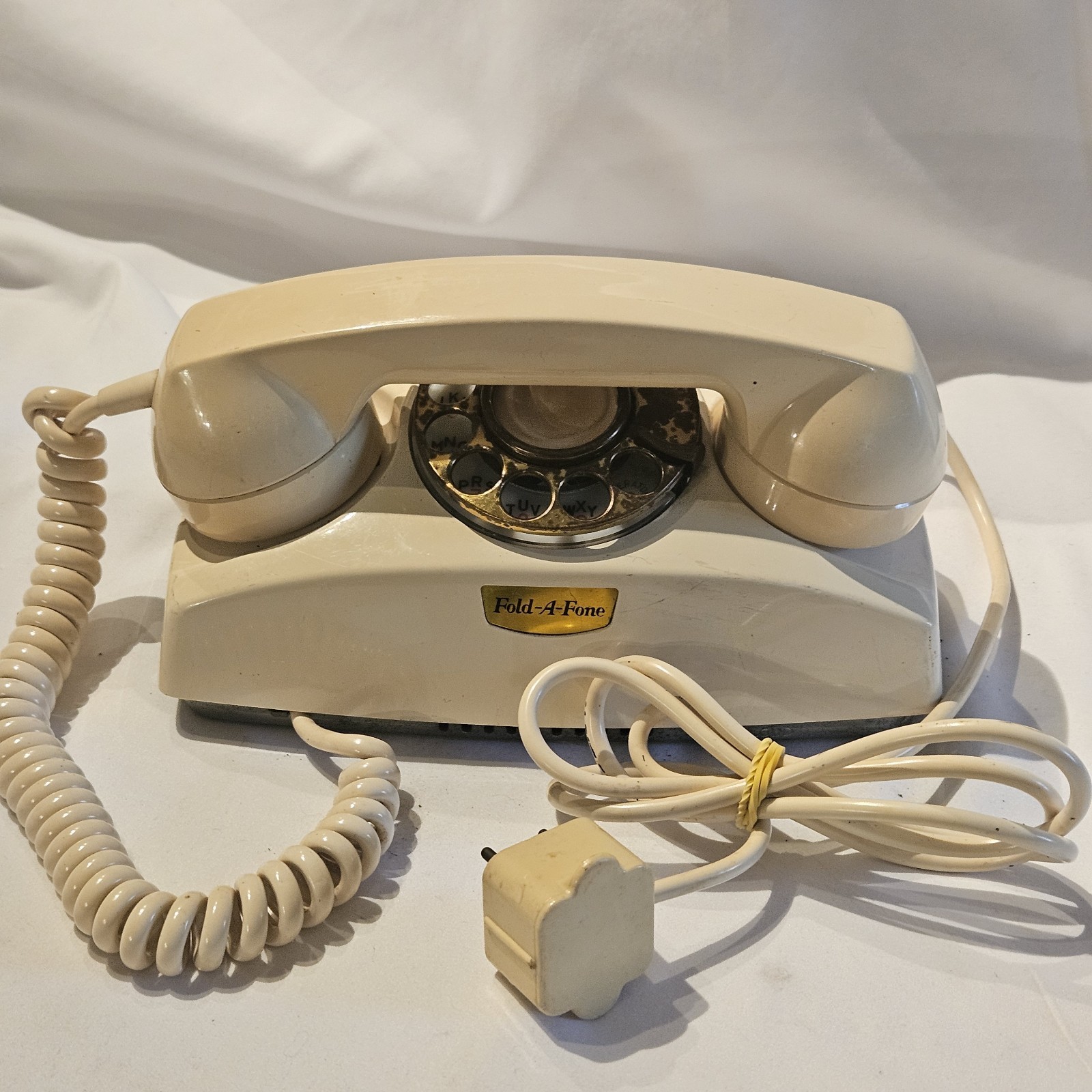 Vtg 1973 Fold-A-Fone, Trimline-Style, Table/Desktop, Untested, 4-Prong Plug PICS