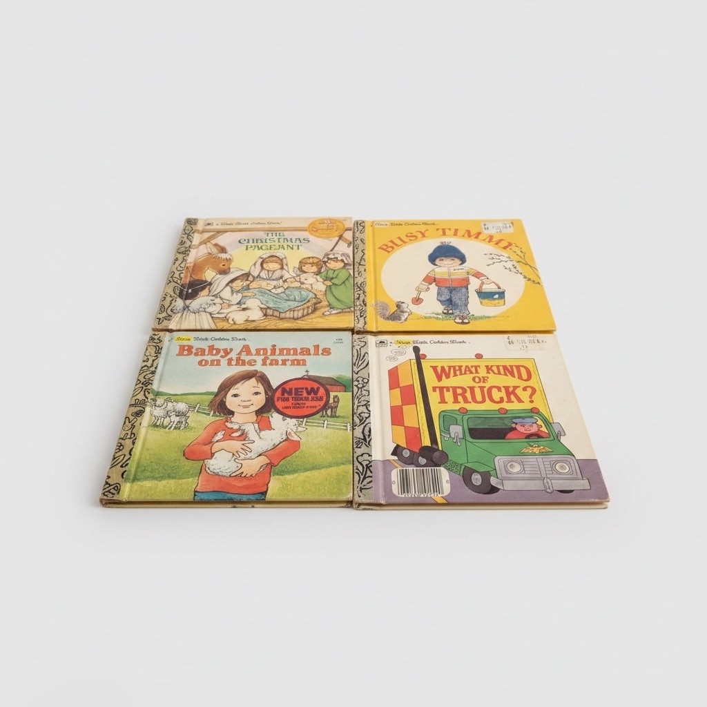 Lot of 4 Vintage First Little Golden Books 1970\'s