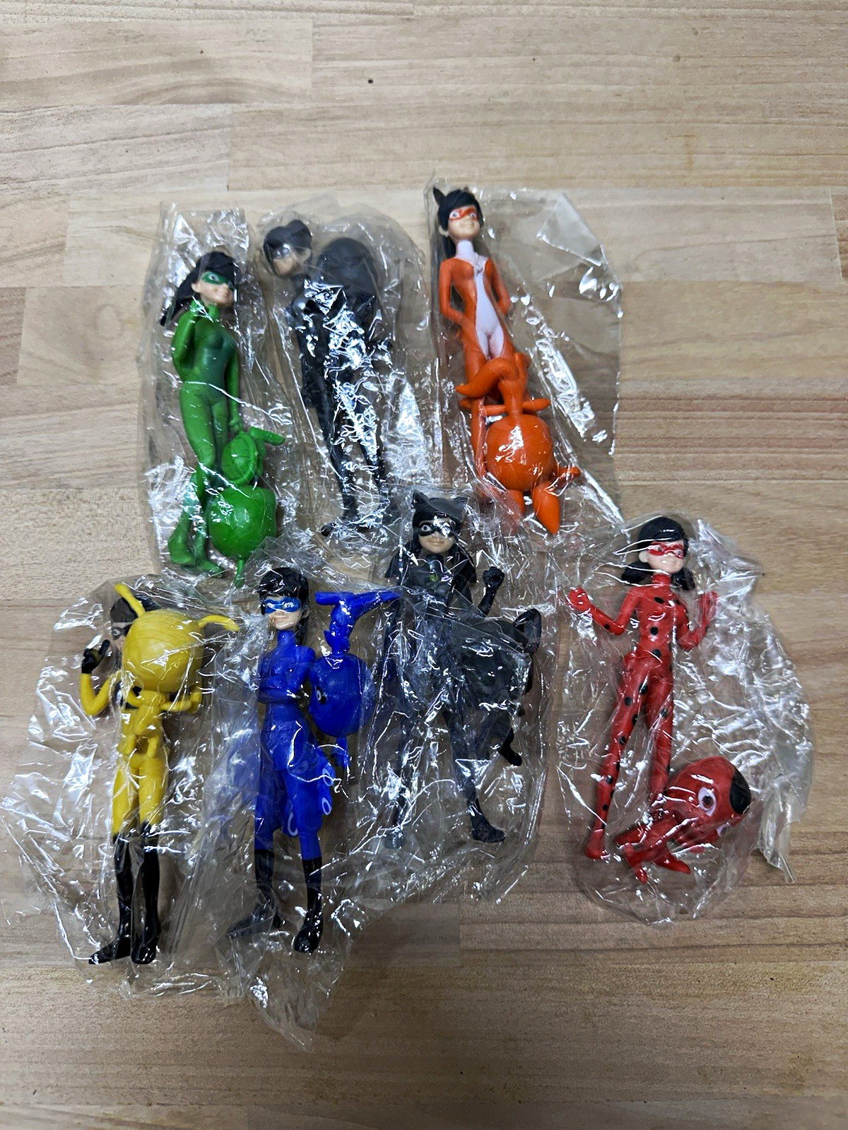 Miraculous Ladybug & Cat Noir Plastic Figure Lot w/ Rena, Carapace, Queen Bee