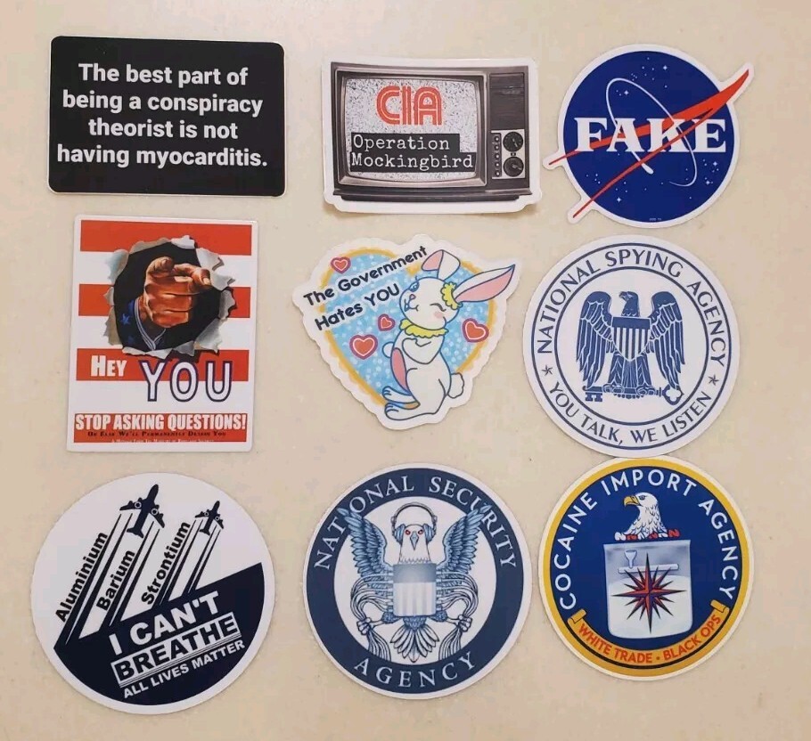 Geo engineering awareness stickers 9-Pack Made In USA 🇺🇸 