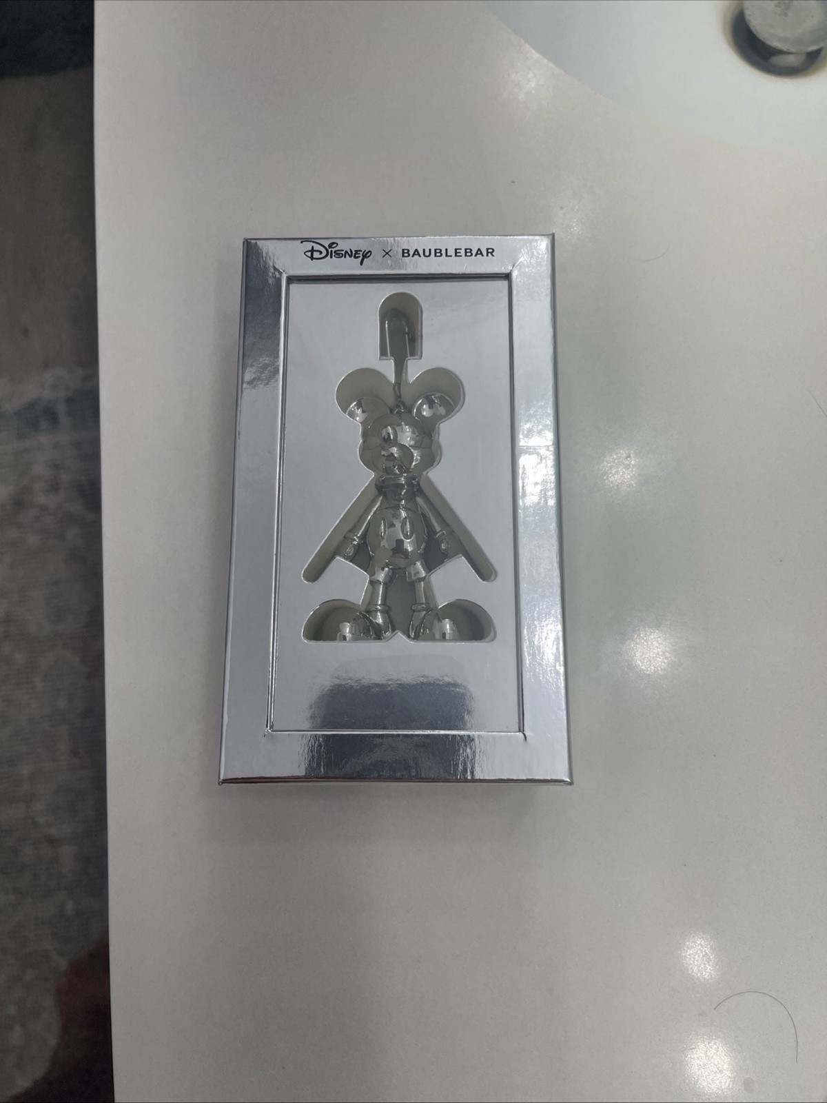 Disney x Baublebar Mickey Mouse Shiny Silver Bag Charm Keychain