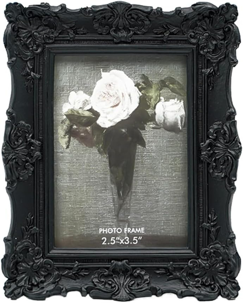 2.5X3.5 Vintage Picture Frame Ornate Black Mini Photo Frame Wall Deco