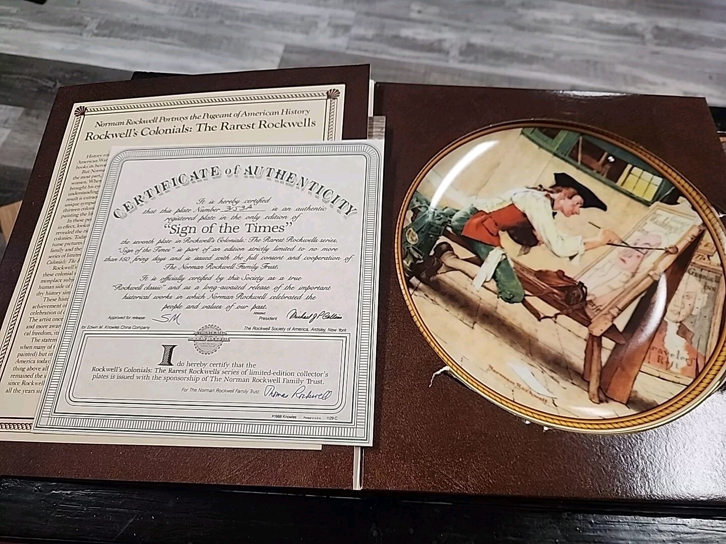 Rockwell\'s Colonials Plate: The Rarest Rockwells Series #7 Sign Of The Times