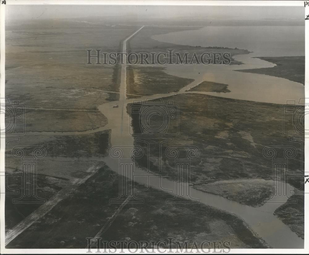 1958 Press Photo Bayou Segnette and Bayou Villars, Aerial View, Louisiana 1958 Press Photo Bayou Segnette and Bayou Villars, Aerial View, Louisiana