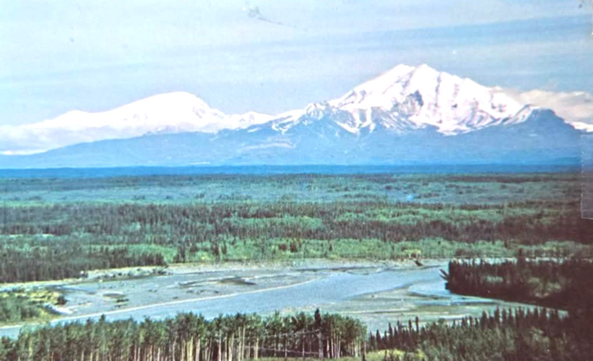 1968 Alaska Postcard Mt Sanford & Mt Drum Scenic Mountain View Vintage Card