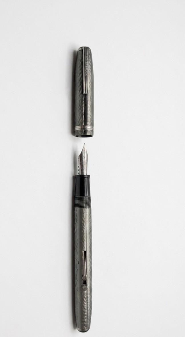 ⁠Vintage Esterbrook Grey Marbled Fountain Pen With 9550 Steel Nib Collectible