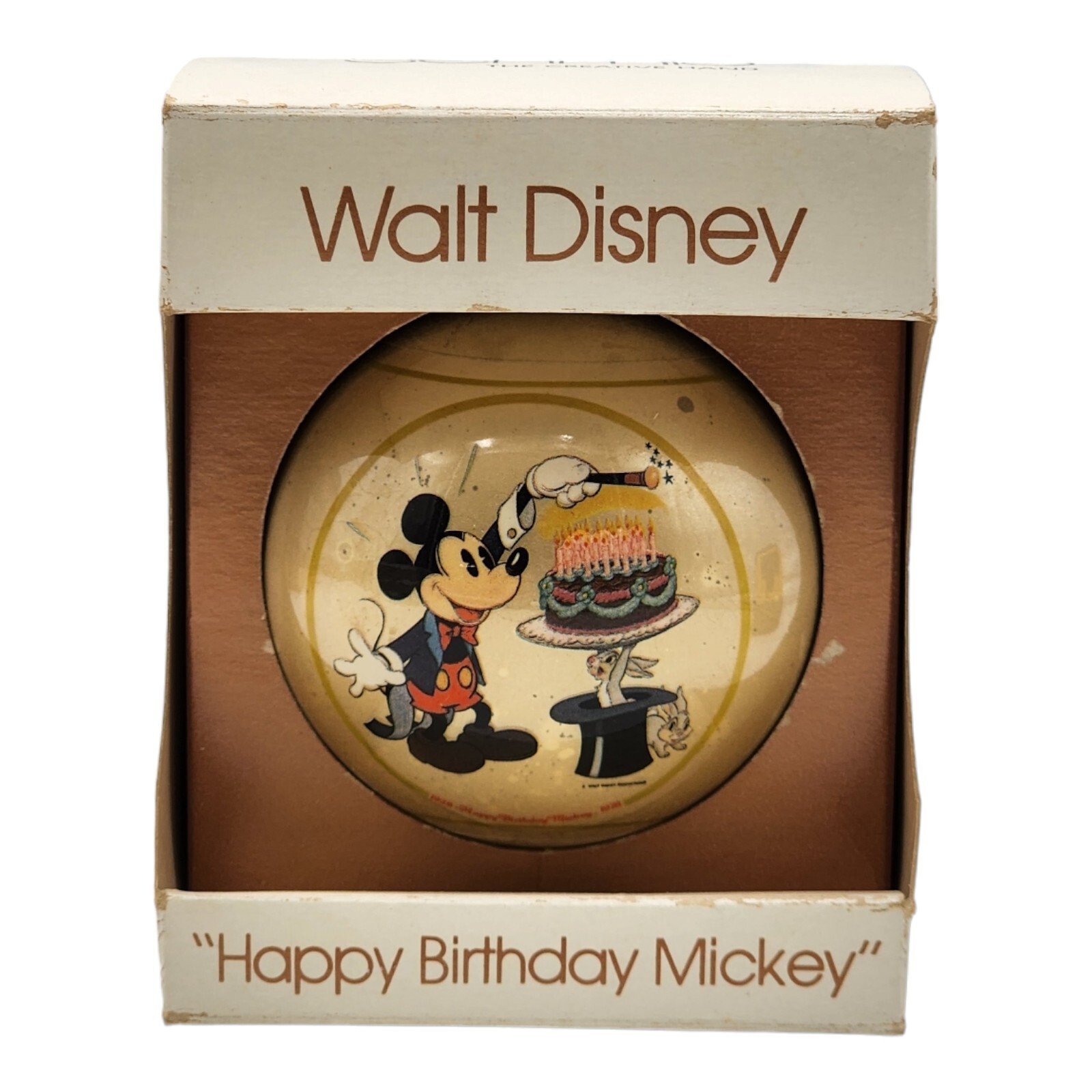 Schmid 1978 Disney Happy Birthday Mickey Mouse Holiday Christmas Ornament