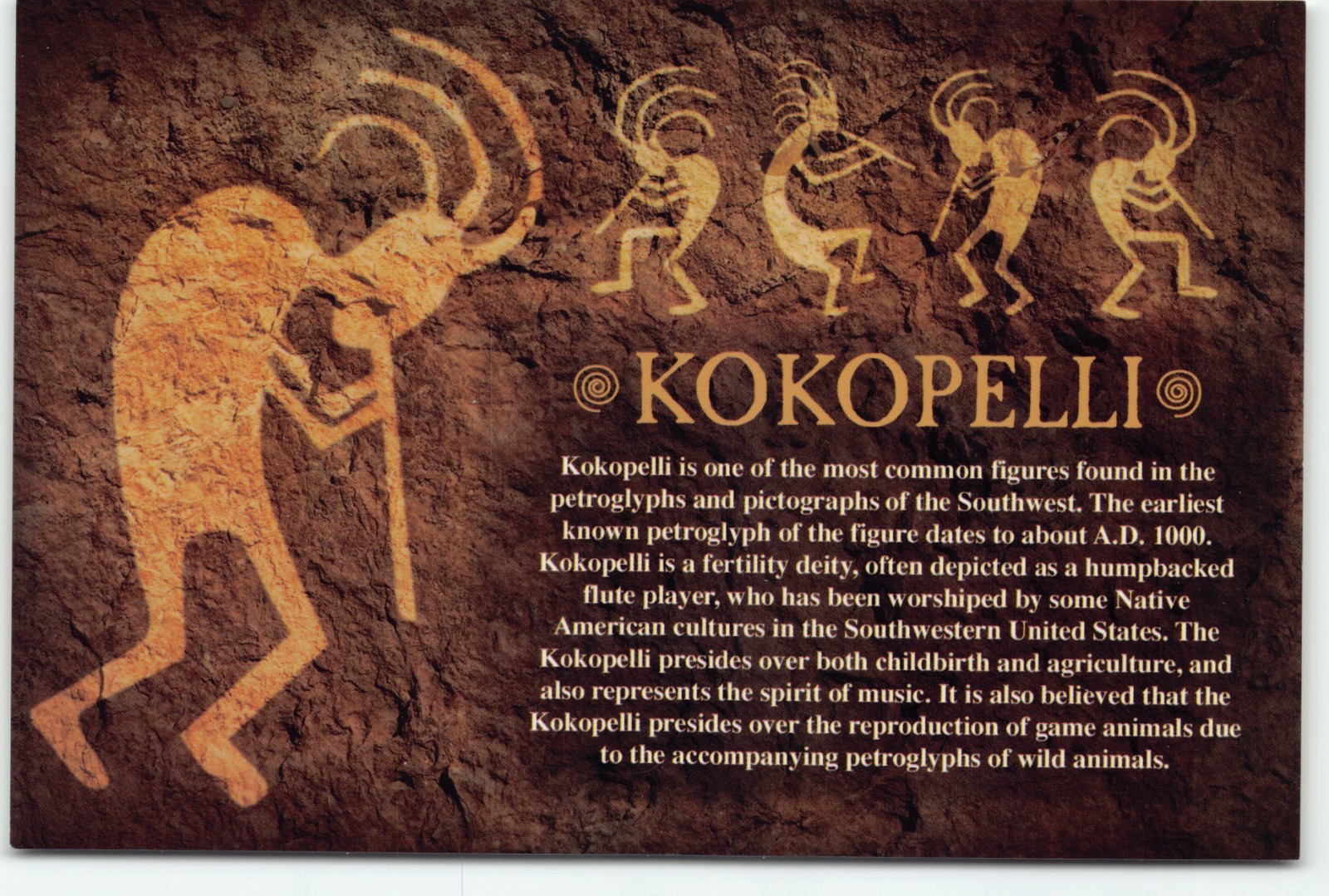 THE KOKOPELLI~SYMBOL OF SOUTHWEST ROCK ART & POTTERY~PETROGLYPHS~CONTINENTAL