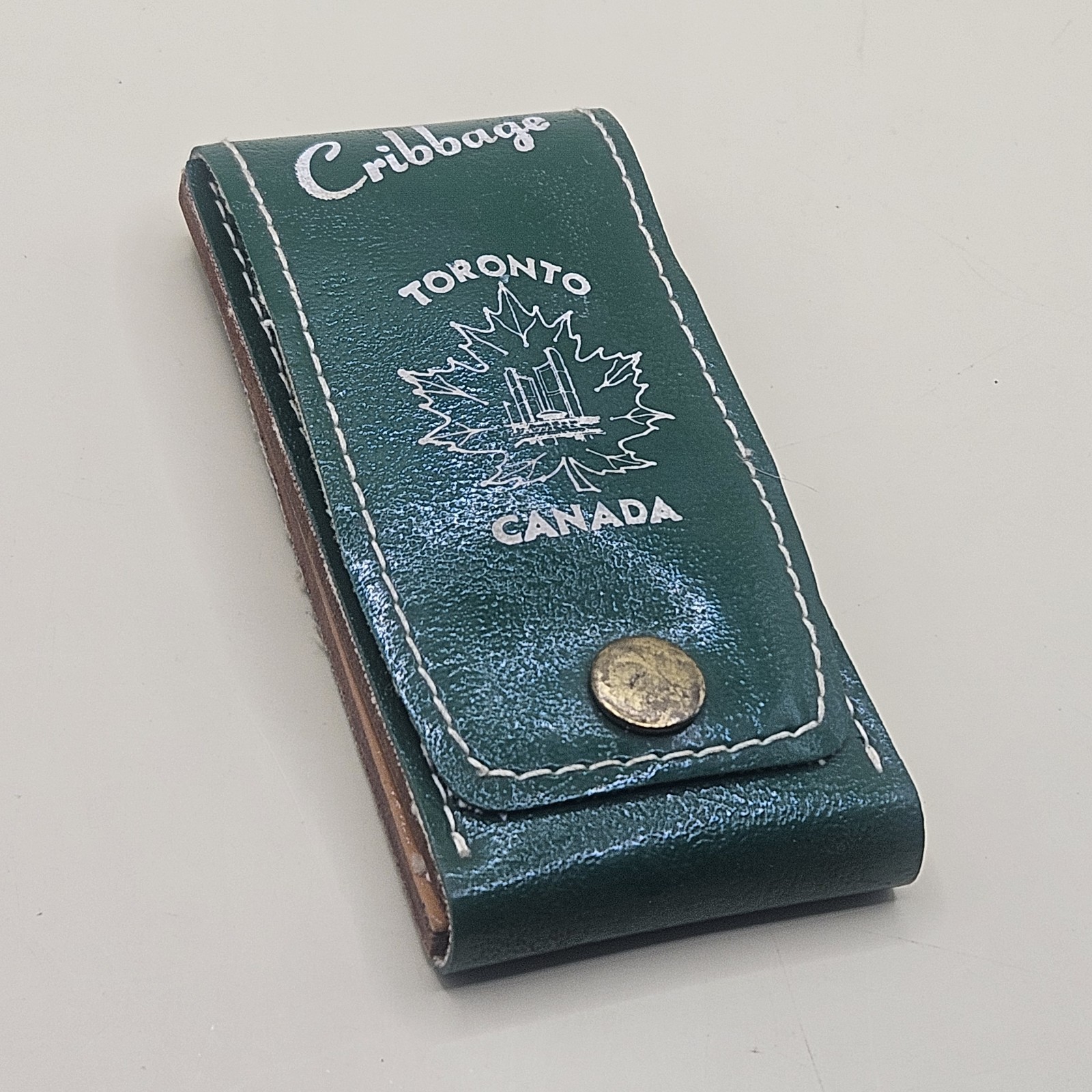Vintage Souvenir of Toronto Canada Mini Cribbage Crib Board Three Pegs