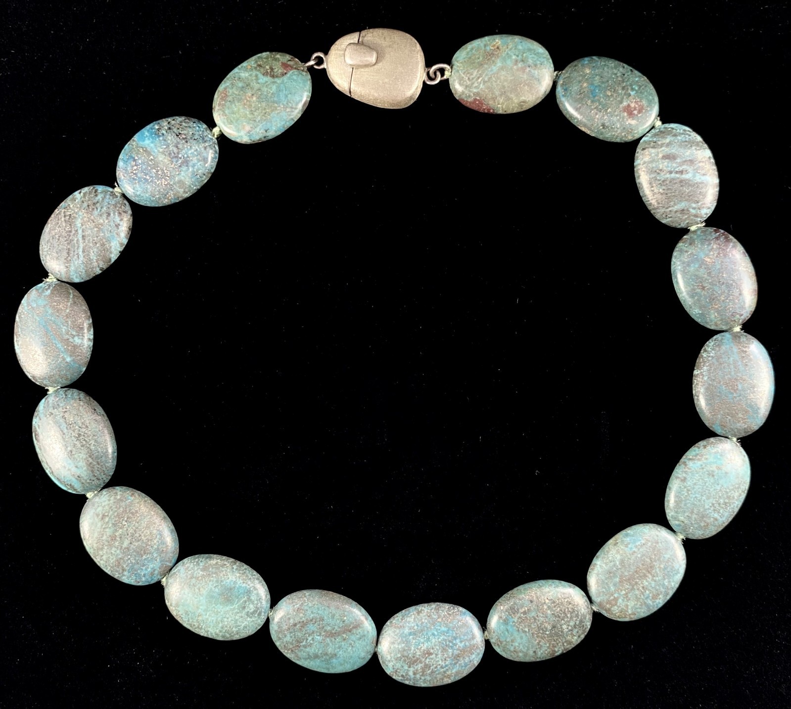 Large Southwest Whitney Kelly Natural Blue Turquoise Nugget Beaded Necklace E102