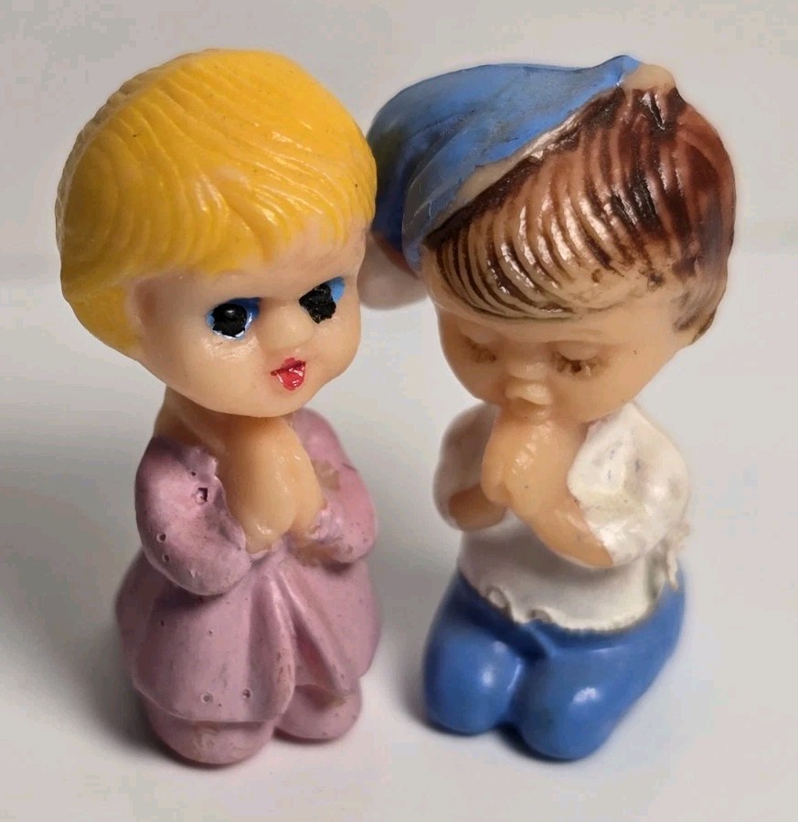 Vintage Christmas BOY & GIRL Praying To God 1\