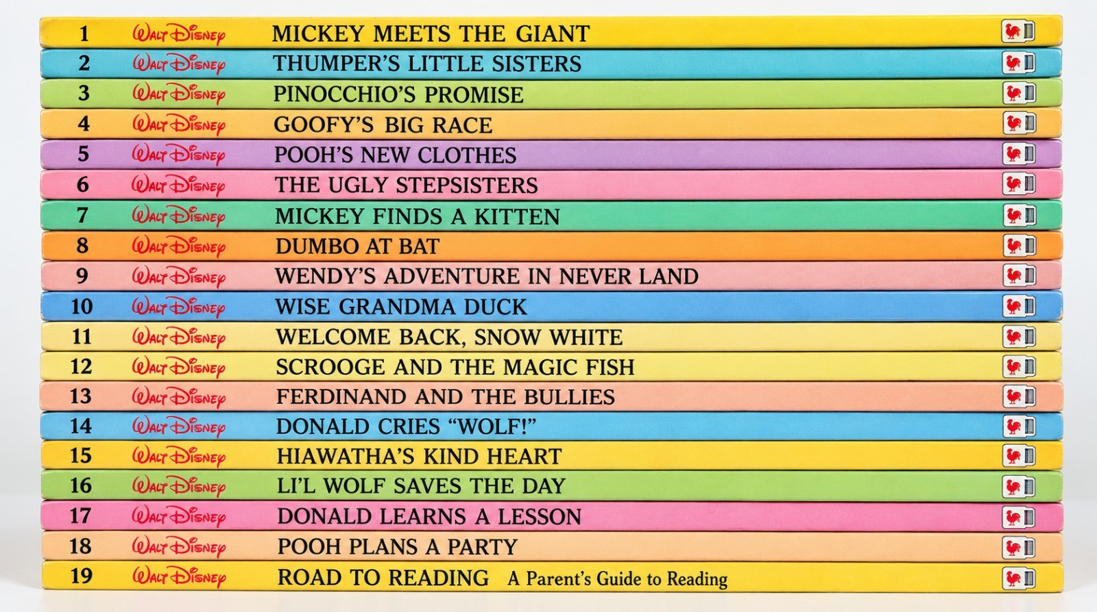 Vintage 1986 Disney Fun-To-Read Library Complete 1-19 Book Set - Gently Used