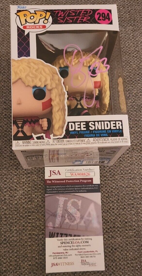 DEE SNIDER SIGNED FUNKO POP TWISTED SISTER JSA AUTHENTICATED #WA908826 LEGEND 🤘