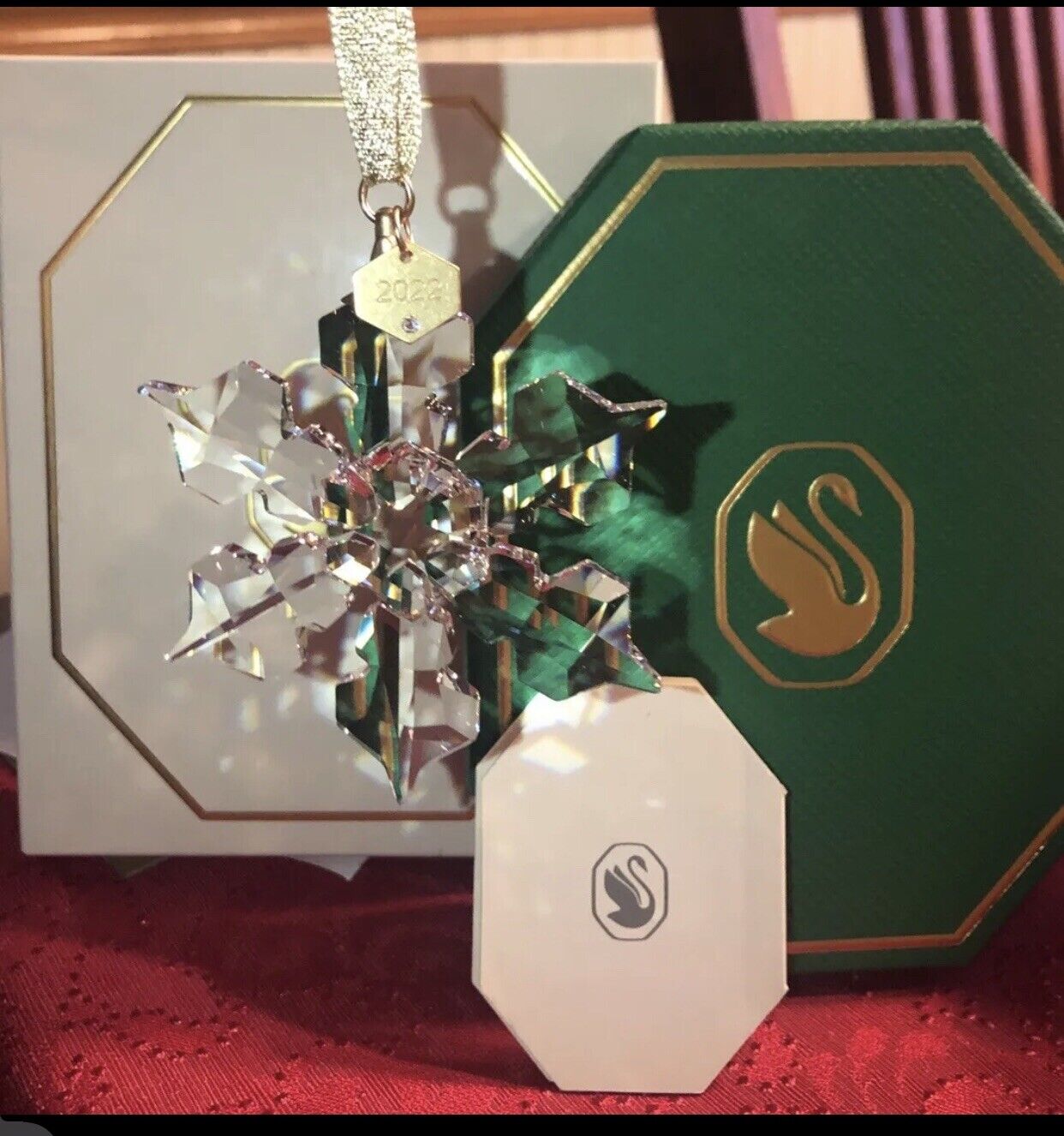 New Swarovski Crystal 2022 Annual Edition Snowflake Ornament In Boxes