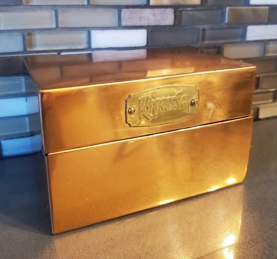 Kahlua Russian Classic Recipe Box Solid Copper Kitchenware Barware Storage 
