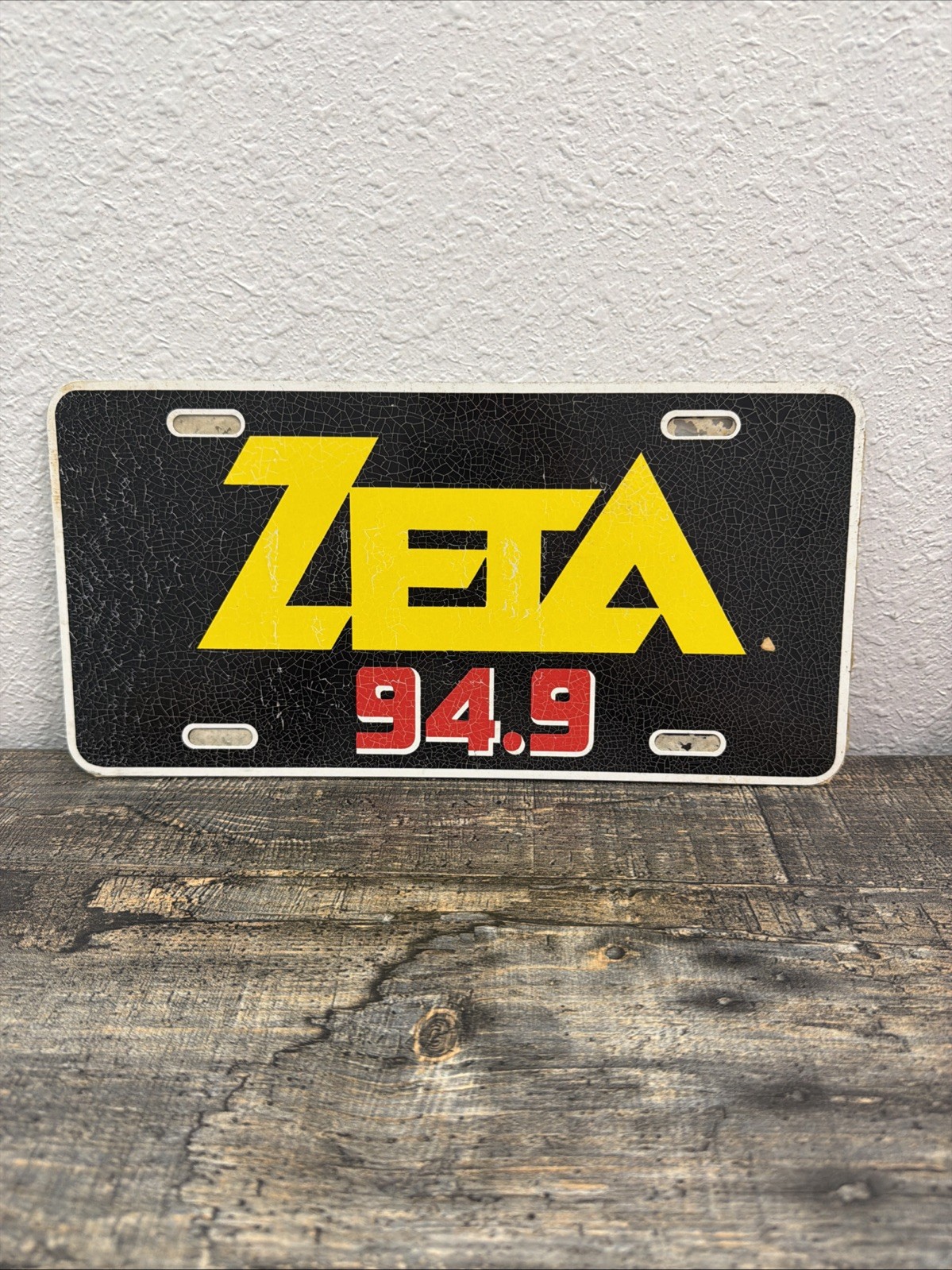Vintage ZETA 94.9 Miami Radio Station Promotional Metal License Plate