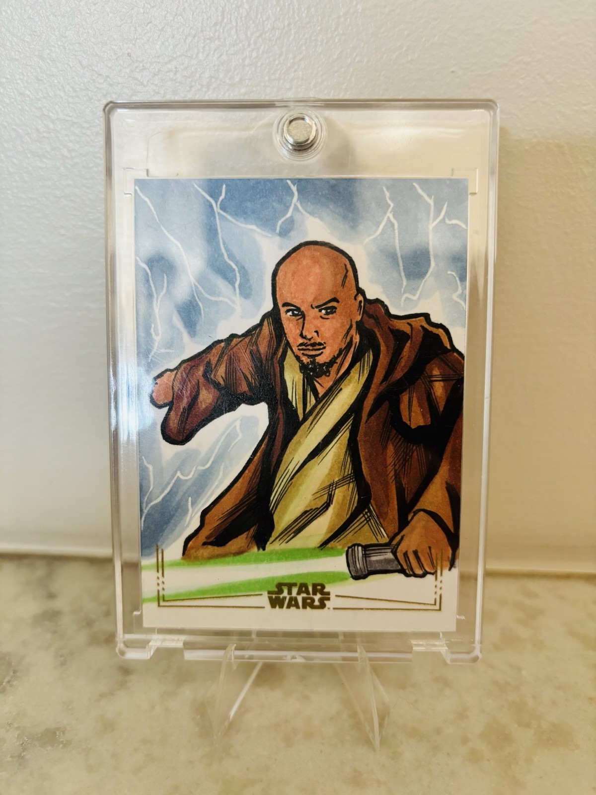 2025 Topps Star Wars Gold Foil Sketch 1/1 Kelleran Beq By Kang Jing