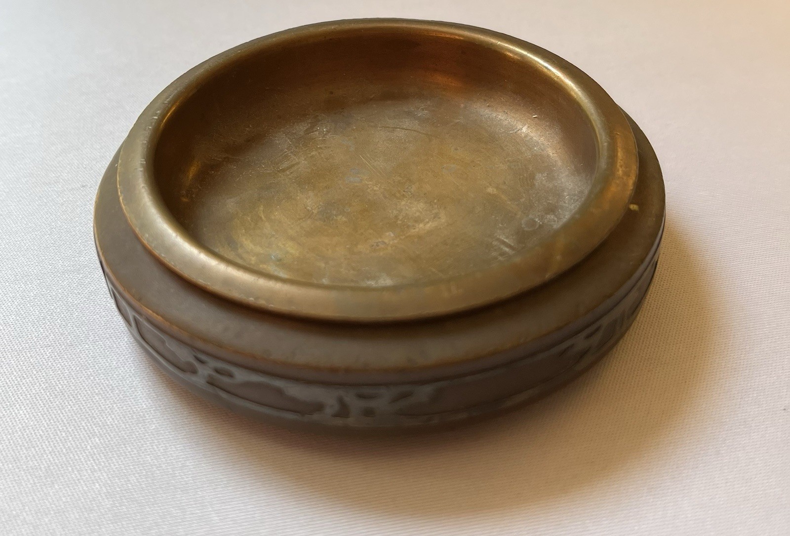 Vintage Silvercrest Sterling On Copper Bronze Nesting Ashtray Dish