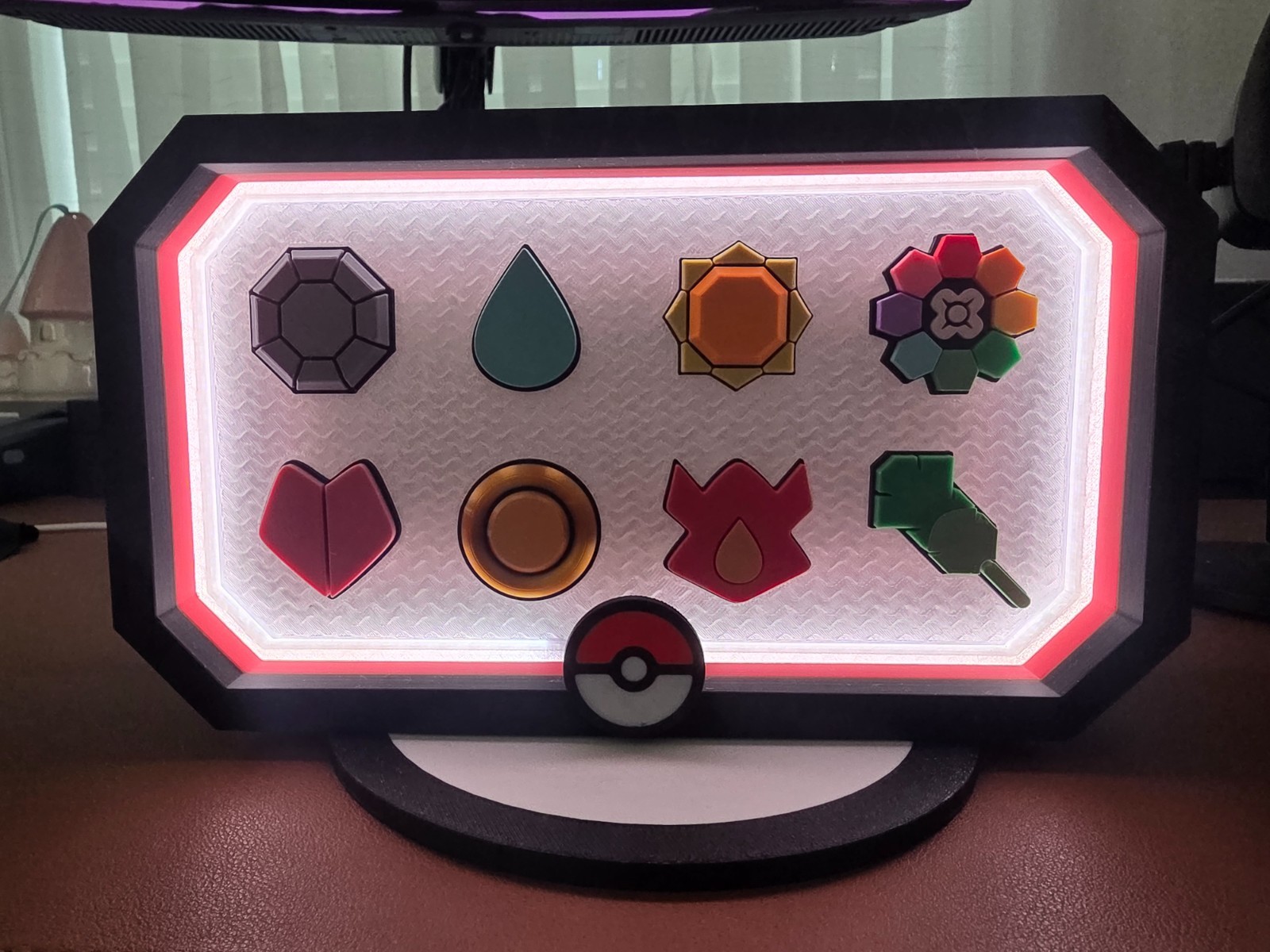 Kanto region Pokémon badge case All eight Removable badges with magnets. Kanto region Pokémon badge case All eight Removable badges with magnets.