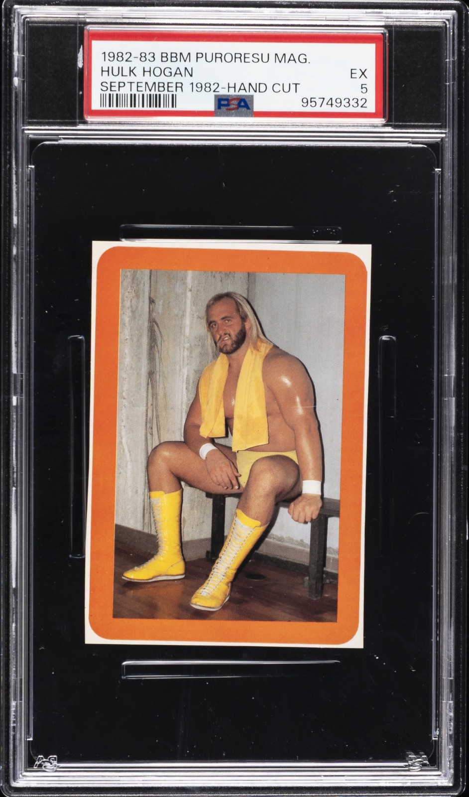 1982-83 BBM PURORESU MAGAZINE-HAND CUT SEPTEMBER 1982 HULK HOGAN PSA 5