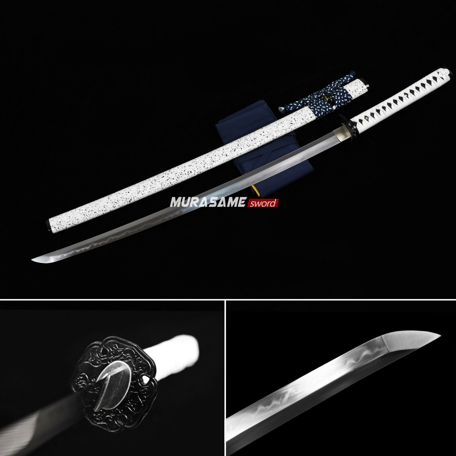 Japanes Katana Sword Clay Tempered T10 Steel Razor Sharp Real Hamon Battle Ready