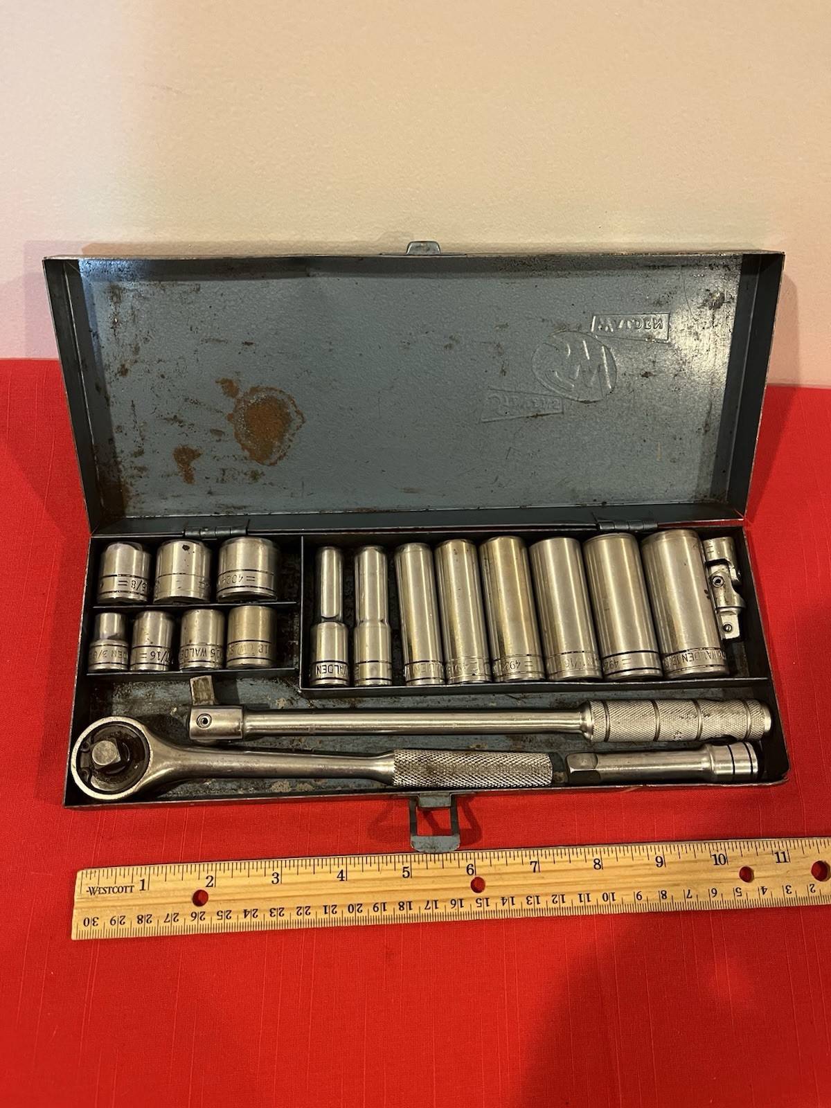 Vintage Walden Tools 19 Pieces SAE With Case USA