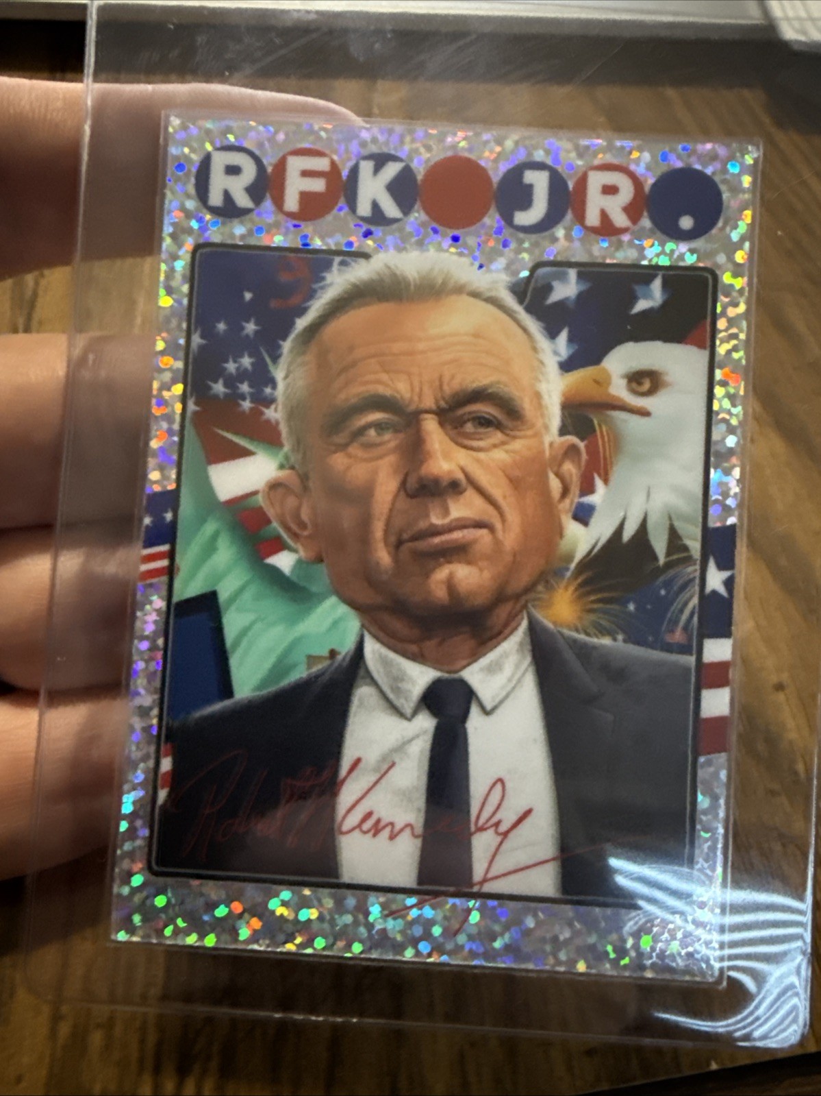 RFK JR. Glitter Card Trading Sticker (02) RFK JR. Glitter Card Trading Sticker (02)