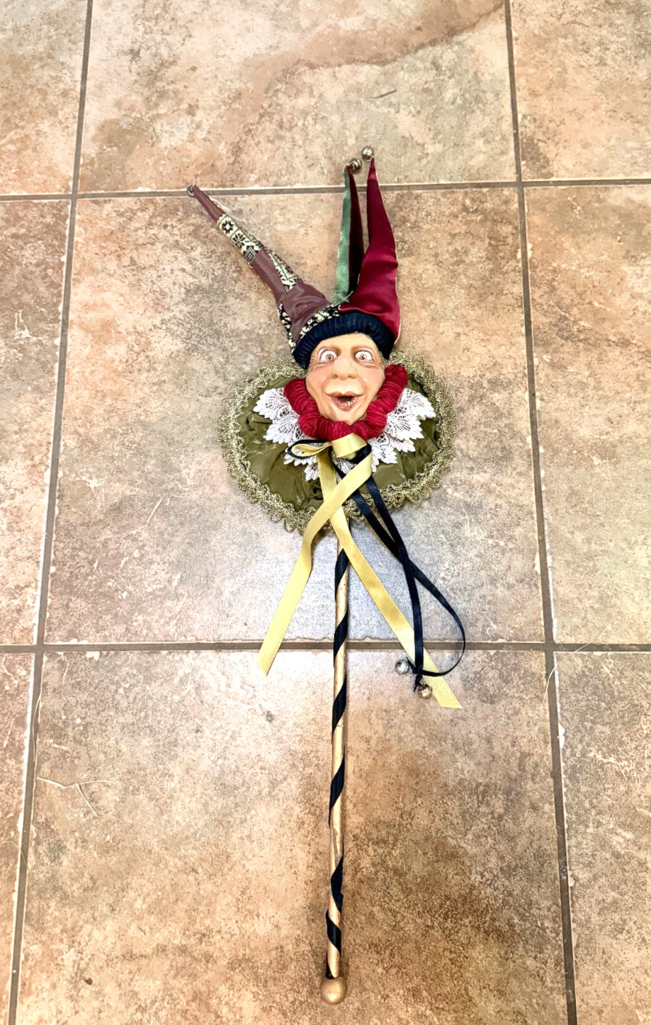 RARE Retired Katherine\'s Collection W. Kleski Jester On Stick Wand