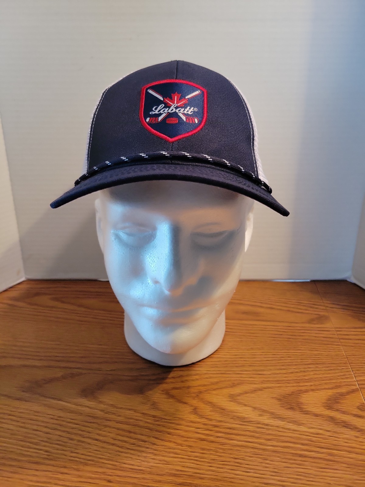 Labatt's Beer Blue Hat Snapback Cap Adjustable Hockey Sticks & Puck Labatt New