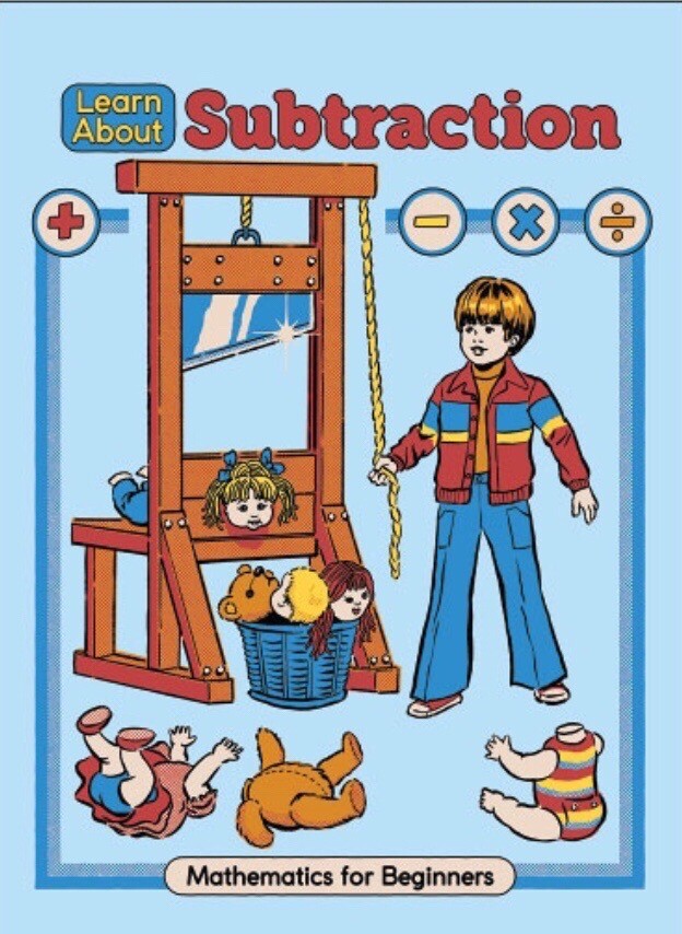 Learn About Subtraction on a 2.5”x3.5” Metal Refrigerator Magnet.
