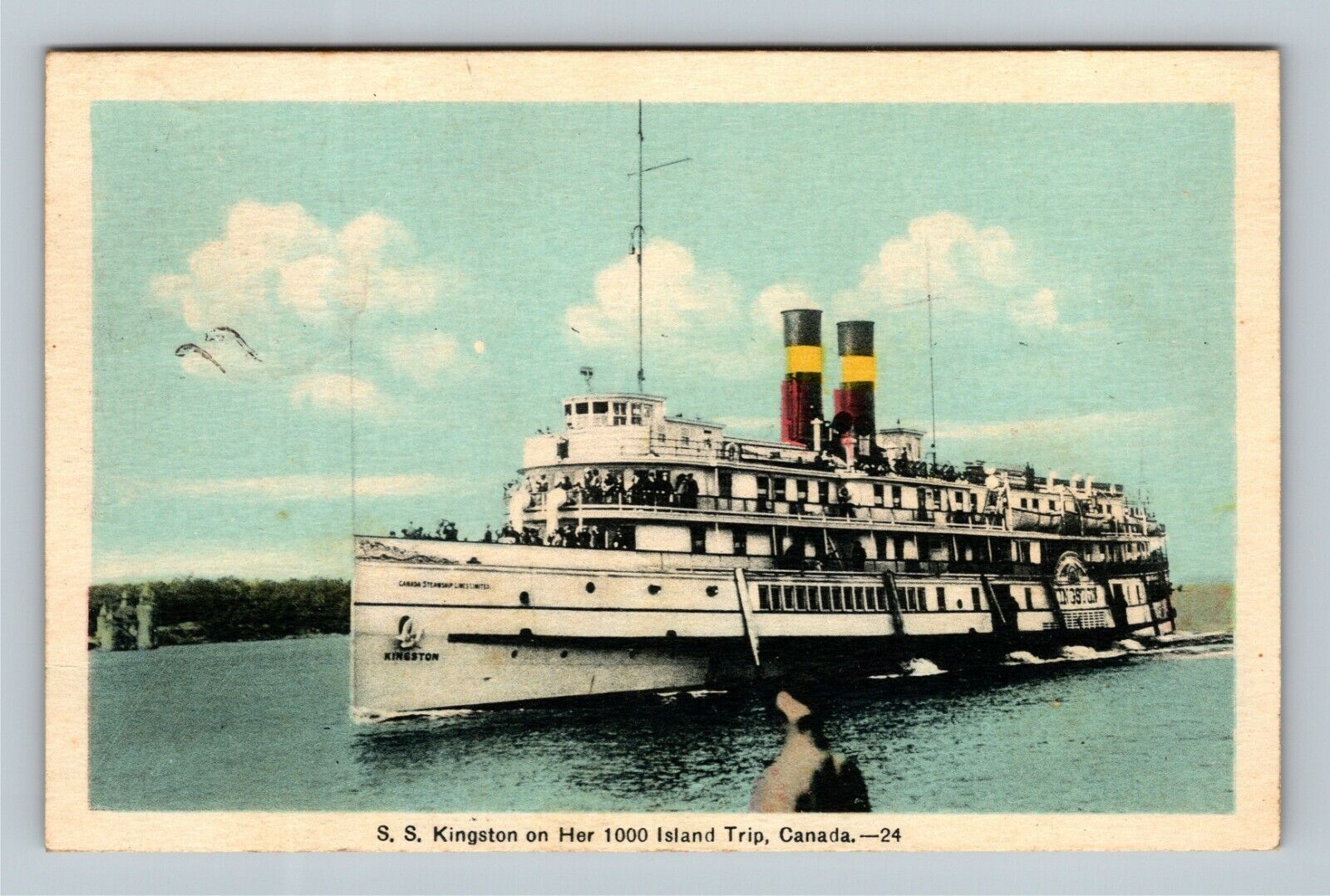 Steamship Kingston, 1000 Island Trip, Canada Vintage Postcard