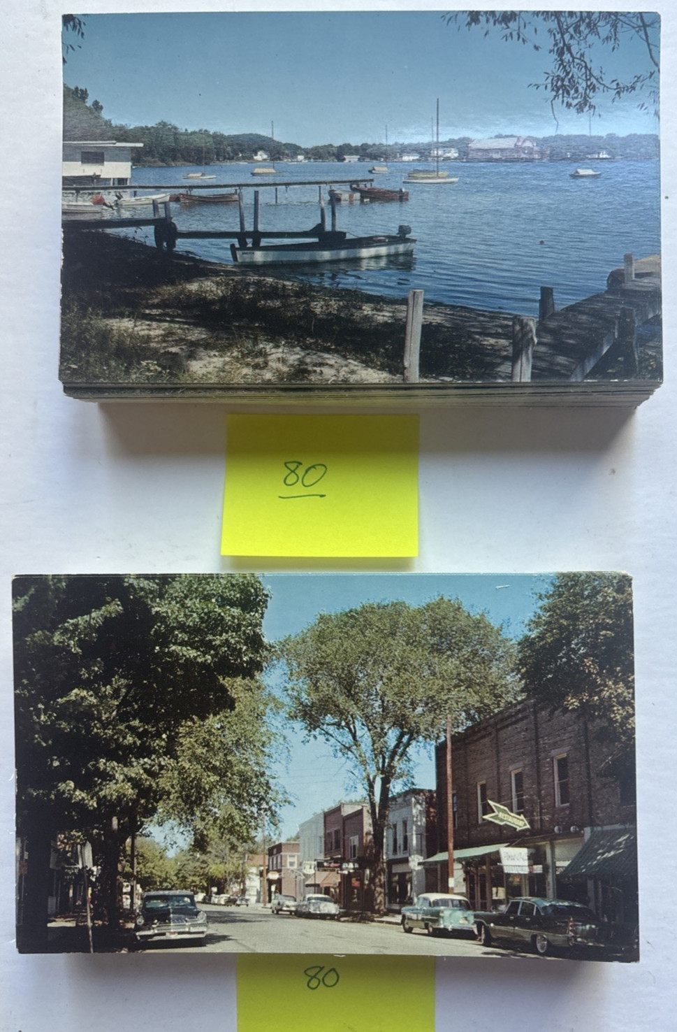 160 (80 ea) Vintage 1960\'s Saugatuck MI Village St./Muskegon River Postcards NOS