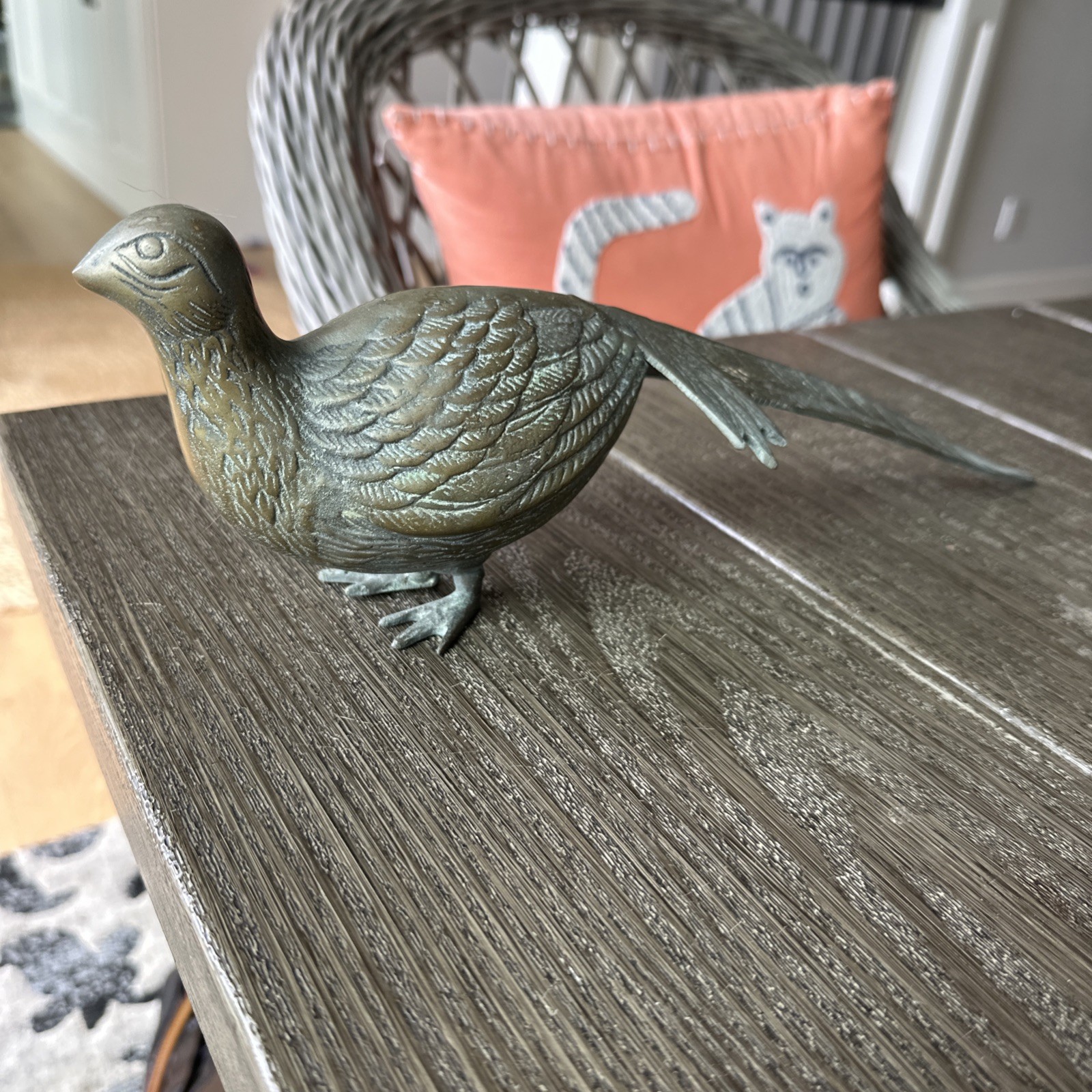 VINTAGE PENCO BRASS PHEASANT BIRD FIGURINE STATUE Collectible 4.5x14 VINTAGE PENCO BRASS PHEASANT BIRD FIGURINE STATUE Collectible 4.5x14
