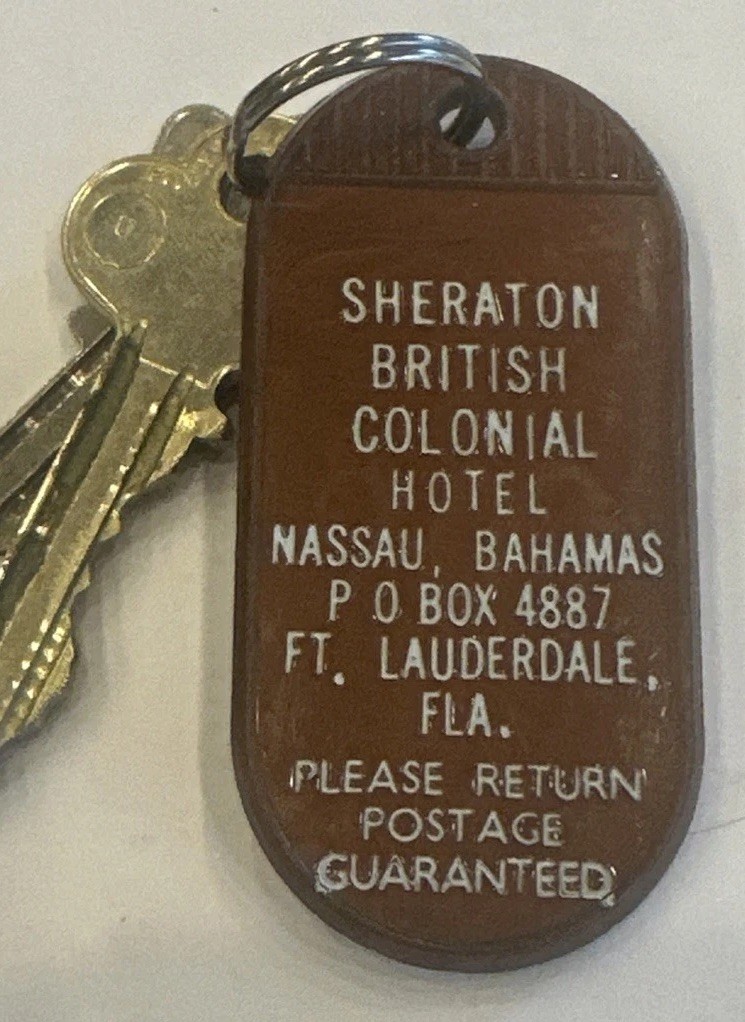 Sheraton British Colonial Hotel Nassau Bahamas Ft. Lauderdale, FL Hotel Room Key