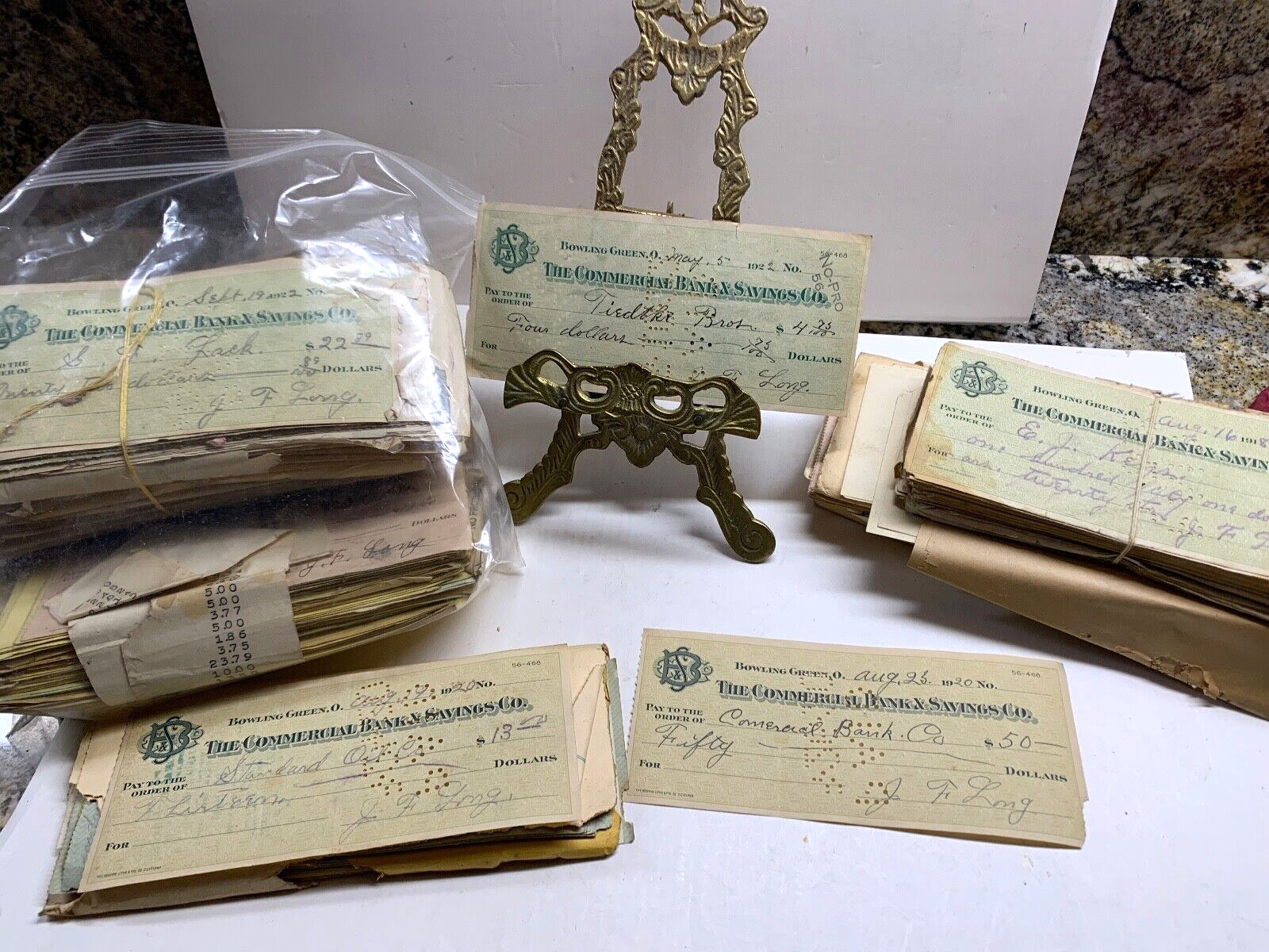 985 Antique Personal Checks 1900's 1920s 1930s VTG Documents Business Bank Notes