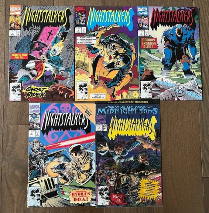 NIGHTSTALKERS LOT 5 ISSUES MARVEL COMICS #  1 2 3 4 7  BLADE GHOST RIDER