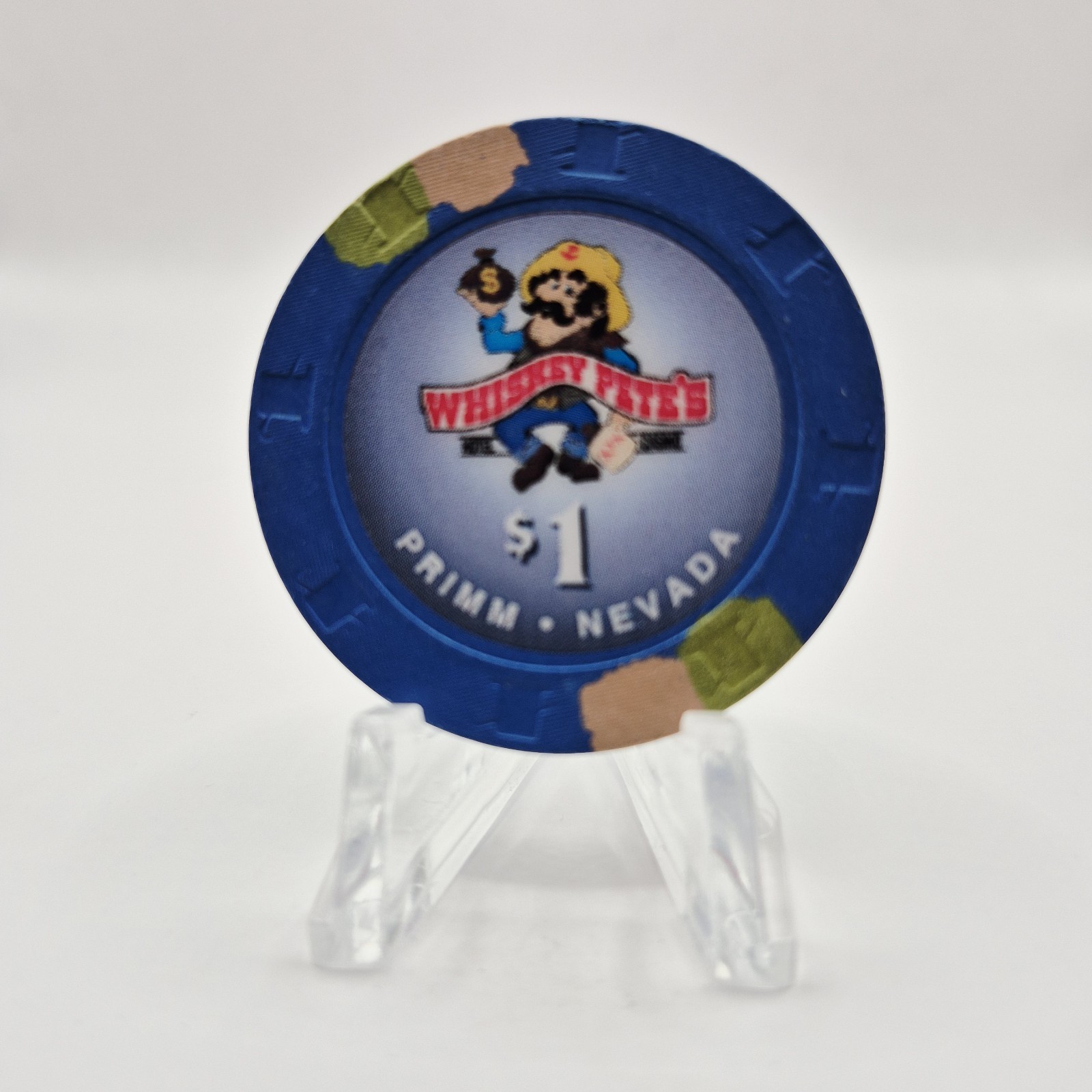 Whiskey Pete\'s Casino Primm Nevada  $1 Casino Chip Notin TCR  *DK BLUE