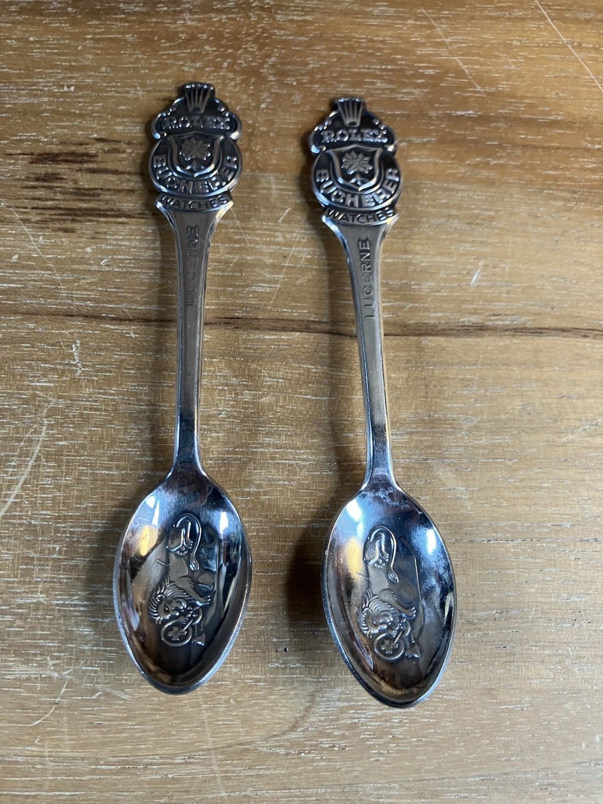 Vintage Rolex Bucherer Lucerne Demitasse spoons - Set Of Two (marked CB 6.9)