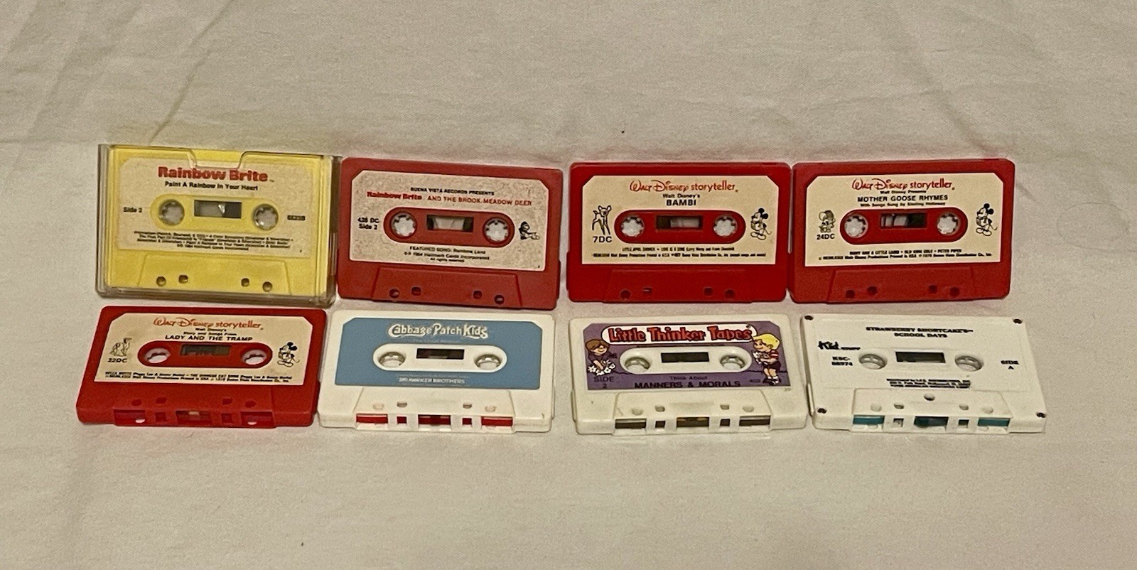 VTG Lot Childrens Cassette Tapes Disney Rainbow Brite Strawberry Shortcake READ