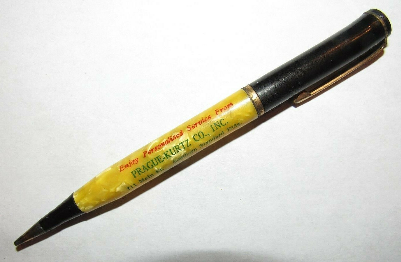 Vintage Prague-Kurtz Co. Inc. Houston, TX Mottled Mechanical Pencil - Texas