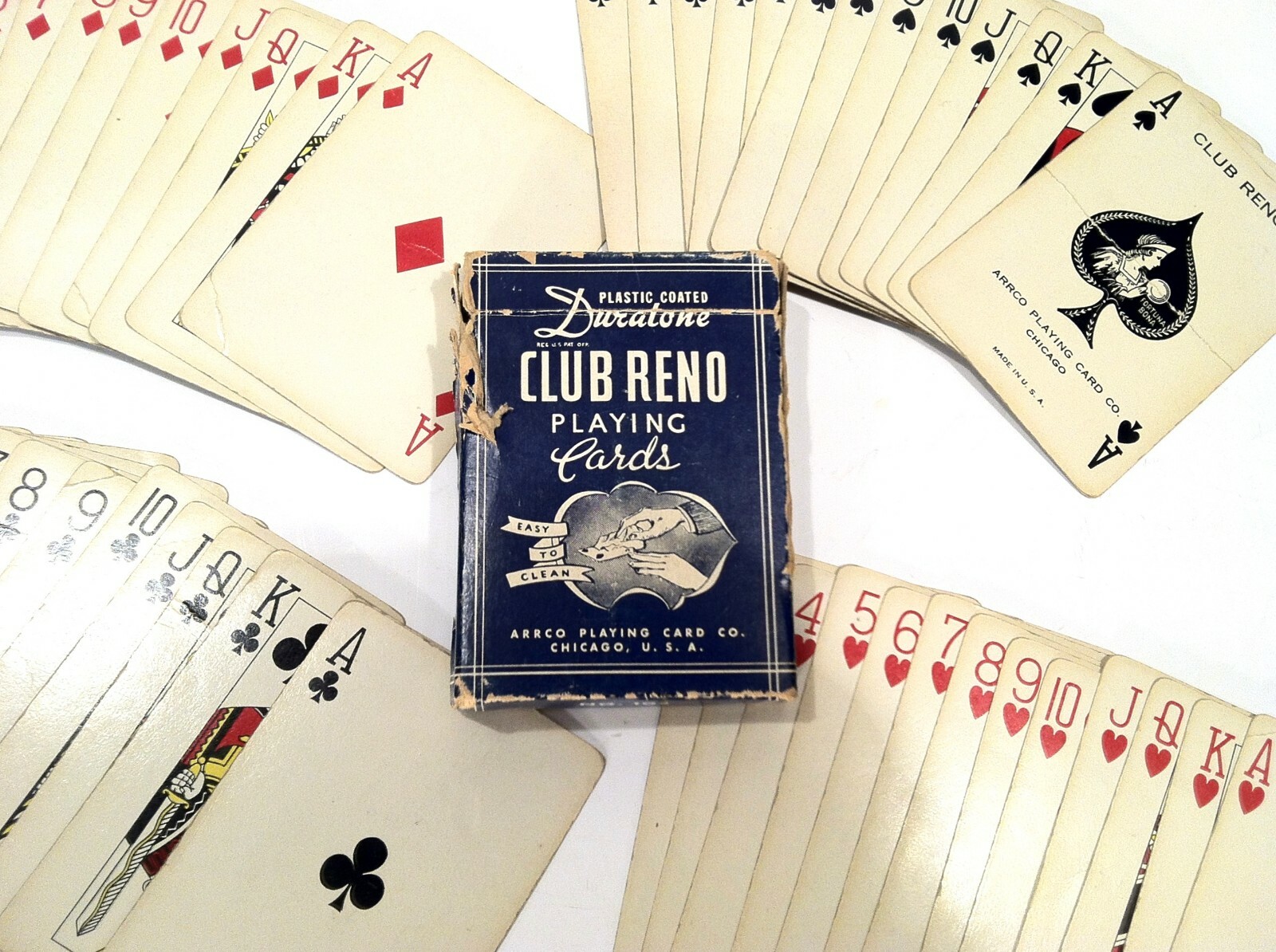 Vintage 1941 ARRCO Club Reno No. 103 Duratone Playing Card Deck Early RARE